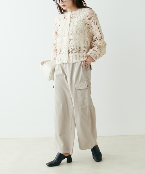 PUAL CE CIN（ピュアルセシン）の「綿キュプラカーゴパンツ（カーゴパンツ・レディース・ベージュ/カーキ・FREE）」の11枚目の写真