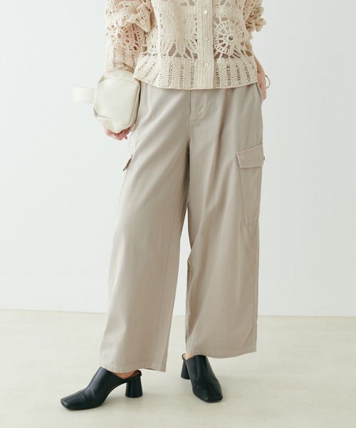 PUAL CE CIN（ピュアルセシン）の「綿キュプラカーゴパンツ（カーゴパンツ・レディース・ベージュ/カーキ・FREE）」の22枚目の写真