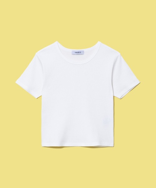 FOREVER 21(フォーエバー トゥエンティーワン)の「【BASIC】クロップドTシャツ(Tシャツ/カットソー・レディース・オレンジ/ライトインディゴブルー/オフホワイト/ブラック・SMALL/MEDIUM)」の16枚目の写真
