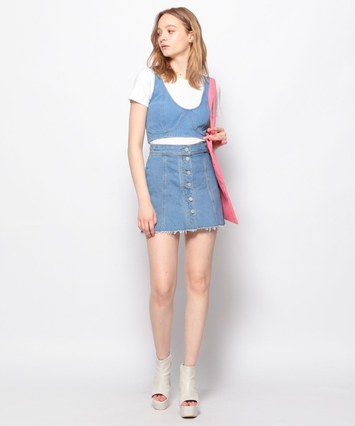 FOREVER 21(フォーエバー トゥエンティーワン)の「【BASIC】クロップドTシャツ(Tシャツ/カットソー・レディース・オレンジ/ライトインディゴブルー/オフホワイト/ブラック・SMALL/MEDIUM)」の13枚目の写真