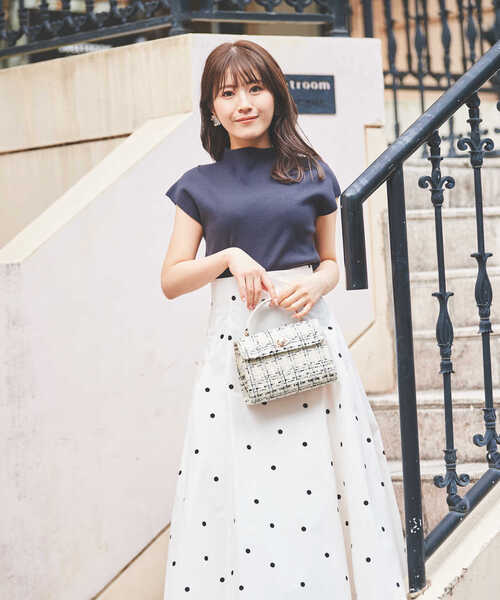 PROPORTION BODY DRESSING（プロポーションボディドレッシング）の「フレンチスリーブニット / 1213170400（ニット/セーター・レディース・オフホワイト/ライトグリーン/ダークグレー・FREE）」の2枚目の写真