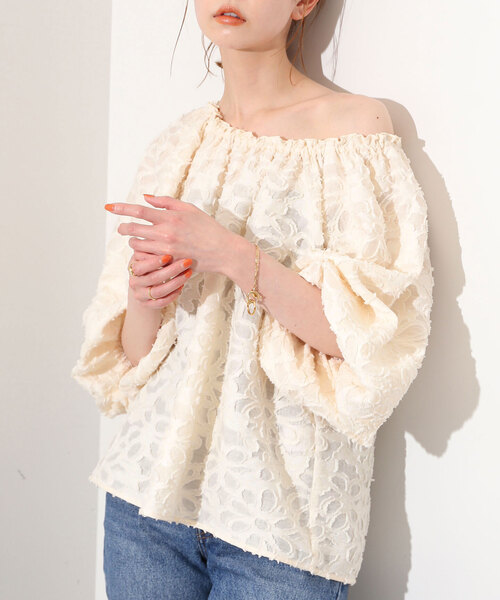 セール】カットジャガードオフショルブラウス（シャツ/ブラウス