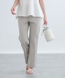 INDIVI | 【褒められパンツ/洗える/SETUP可能/UVケア】麻混ストレートパンツ 〈夏の通勤におすすめ！〉(スーツパンツ)