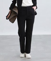 INDIVI | 【褒められパンツ/洗える/SETUP可能/UVケア】麻混ストレートパンツ(スーツパンツ)