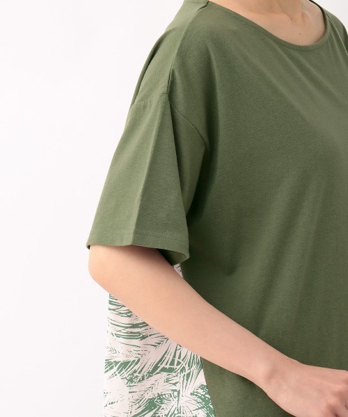 チチカカ(チチカカ)の「リーフプリントコンビ プルオーバー(Tシャツ/カットソー・レディース・ブラック/カーキ・FREE)」の14枚目の写真