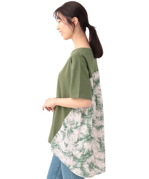 チチカカ(チチカカ)の「リーフプリントコンビ プルオーバー(Tシャツ/カットソー・レディース・ブラック/カーキ・FREE)」の10枚目の写真