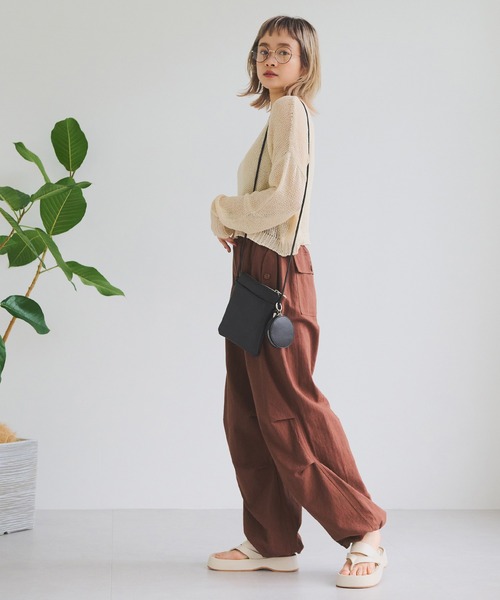 Crisp(クリスプ)の「ナチュラルパラシュートパンツ(カーゴパンツ・レディース・ブラウン/ホワイト・FREE)」の12枚目の写真