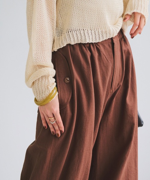 Crisp(クリスプ)の「ナチュラルパラシュートパンツ(カーゴパンツ・レディース・ブラウン/ホワイト・FREE)」の19枚目の写真