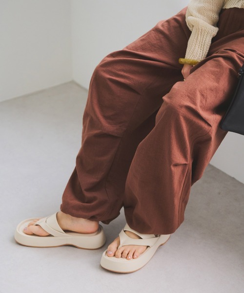 Crisp(クリスプ)の「ナチュラルパラシュートパンツ(カーゴパンツ・レディース・ブラウン/ホワイト・FREE)」の21枚目の写真