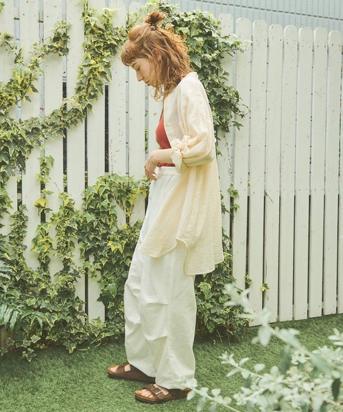 Crisp(クリスプ)の「ナチュラルパラシュートパンツ(カーゴパンツ・レディース・ブラウン/ホワイト・FREE)」の6枚目の写真