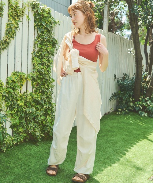 Crisp(クリスプ)の「ナチュラルパラシュートパンツ(カーゴパンツ・レディース・ブラウン/ホワイト・FREE)」の7枚目の写真