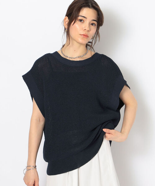 NOLLEY’S（ノーリーズ）の「《手洗い可能》ウォッシャブルペーパーヤーン前後2WAYベスト（ベスト・レディース・ネイビー/キャメル/ホワイト・FREE）」の8枚目の写真