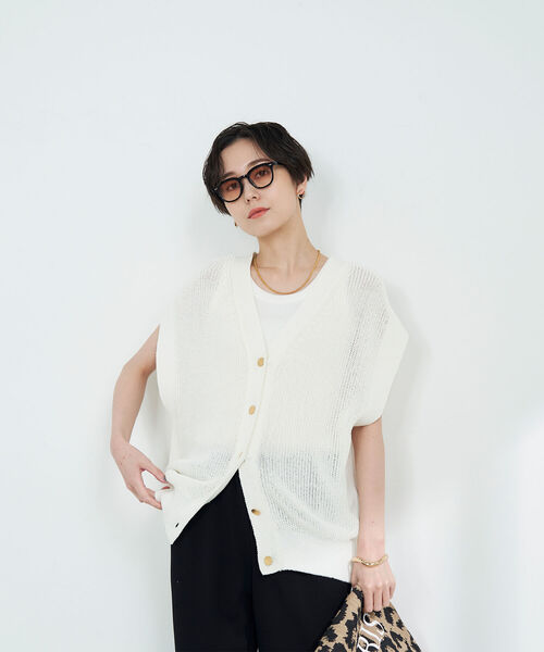 クララさん　美品　NOLLEY'S 手洗い可能ペーパーヤーン2WAYベスト クララさん 美品 NOLLEY'S 手洗い可能ペーパーヤーン2WAYベスト