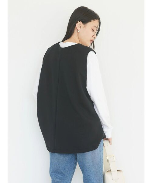 AMERICAN HOLIC（アメリカンホリック）の「Uネックポンチベスト（ベスト・レディース・ブラック/グレイッシュベージュ・L/M）」の6枚目の写真