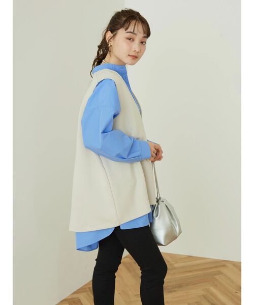 AMERICAN HOLIC（アメリカンホリック）の「Uネックポンチベスト（ベスト・レディース・ブラック/グレイッシュベージュ・L/M）」の10枚目の写真