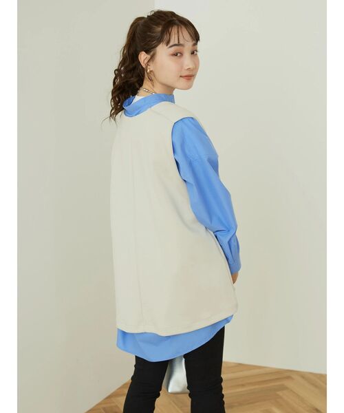 AMERICAN HOLIC（アメリカンホリック）の「Uネックポンチベスト（ベスト・レディース・ブラック/グレイッシュベージュ・L/M）」の11枚目の写真