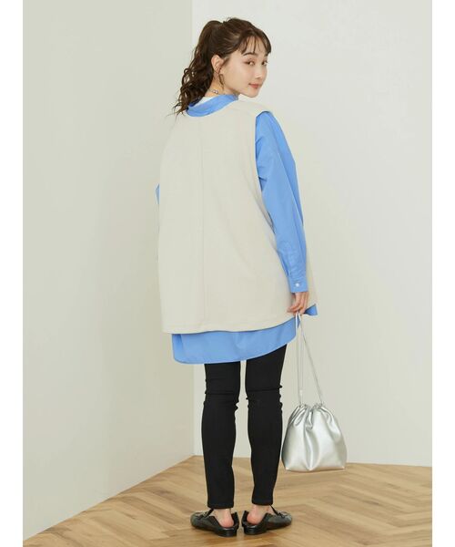 AMERICAN HOLIC（アメリカンホリック）の「Uネックポンチベスト（ベスト・レディース・ブラック/グレイッシュベージュ・L/M）」の13枚目の写真