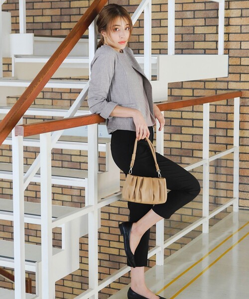 【新色追加・洗える】麻調薄地キーネックジャケット（ノーカラージャケット）｜Tiaclasse（ティアクラッセ）