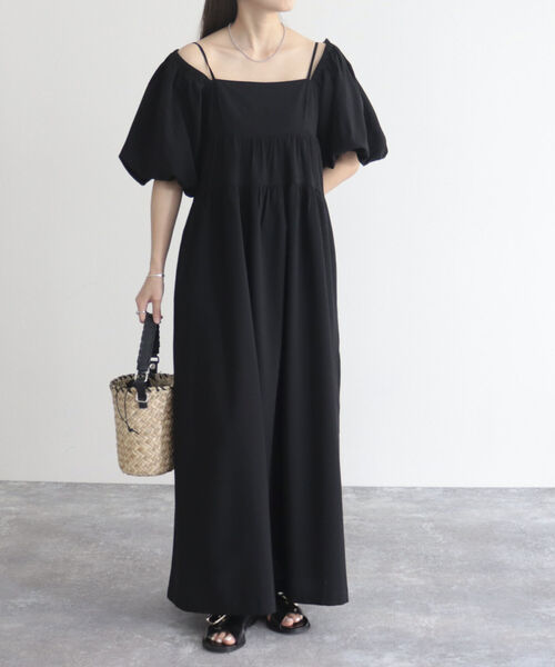 fredy emue（フレディエミュ）の「【fredyemueフレディエミュ】2WAYボリュームフレアワンピース（ワンピース・レディース・チャコールグレー/ブラック・38）」の6枚目の写真