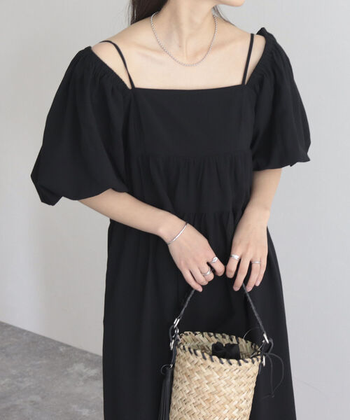 fredy emue（フレディエミュ）の「【fredyemueフレディエミュ】2WAYボリュームフレアワンピース（ワンピース・レディース・チャコールグレー/ブラック・38）」の8枚目の写真