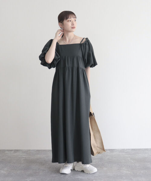 fredy emue（フレディエミュ）の「【fredyemueフレディエミュ】2WAYボリュームフレアワンピース（ワンピース・レディース・チャコールグレー/ブラック・38）」の13枚目の写真
