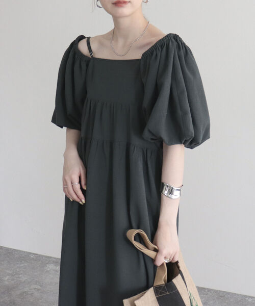 fredy emue（フレディエミュ）の「【fredyemueフレディエミュ】2WAYボリュームフレアワンピース（ワンピース・レディース・チャコールグレー/ブラック・38）」の18枚目の写真