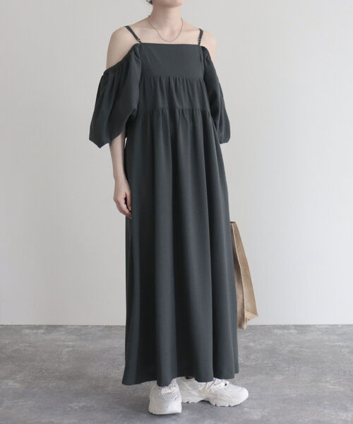 fredy emue（フレディエミュ）の「【fredyemueフレディエミュ】2WAYボリュームフレアワンピース（ワンピース・レディース・チャコールグレー/ブラック・38）」の21枚目の写真