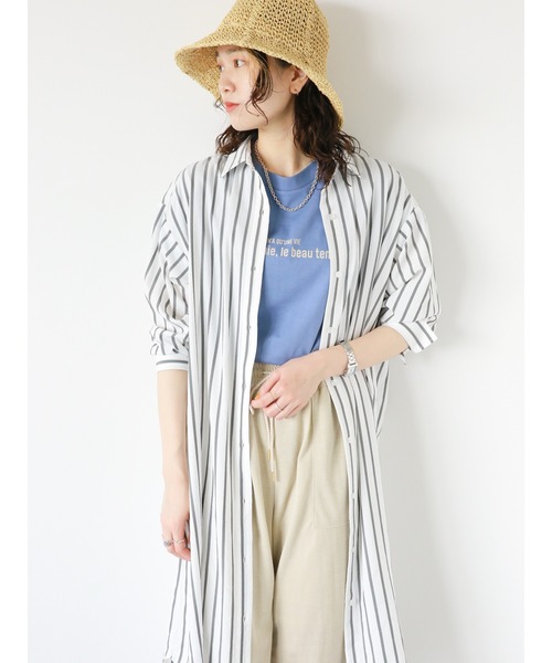 Samansa Mos2 blue（サマンサモスモスブルー）の「ライン入りペーパーハット（ハット・レディース・ベージュ/ブラウン/キャメル・ﾌﾘ-）」の15枚目の写真