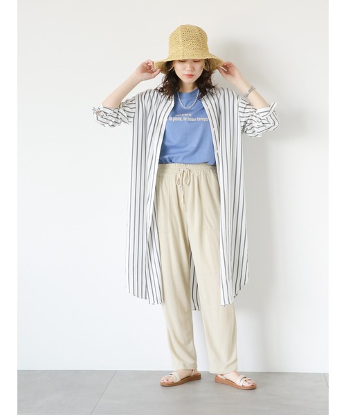 Samansa Mos2 blue（サマンサモスモスブルー）の「ライン入りペーパーハット（ハット・レディース・ベージュ/ブラウン/キャメル・ﾌﾘ-）」の20枚目の写真