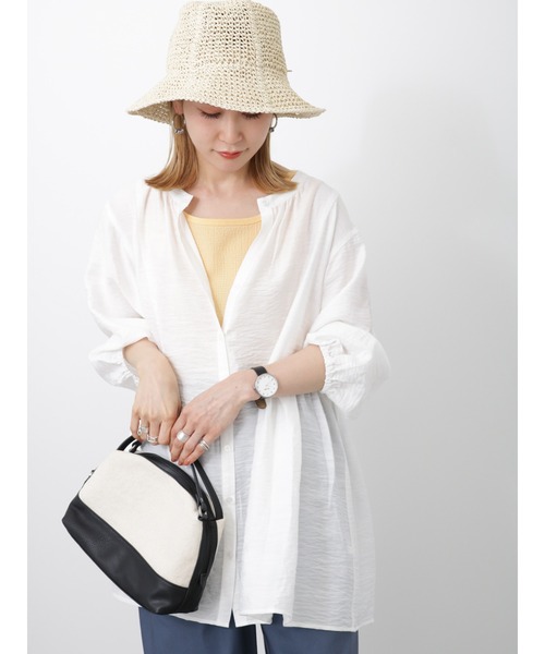 Samansa Mos2 blue（サマンサモスモスブルー）の「ライン入りペーパーハット（ハット・レディース・ベージュ/ブラウン/キャメル・ﾌﾘ-）」の22枚目の写真