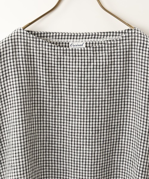美品　オーシバル　orcival 麻100% チェック　ブラウス 美品 オーシバル orcival 麻100% チェック ブラウス - メルカリ