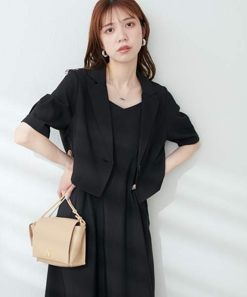 natural couture（ナチュラルクチュール）の「ショートジャケット×ジャンスカSET（ワンピース・レディース・ライトベージュ/サックスブルー/レッド系その他/ブラック・LARGE/MEDIUM）」の7枚目の写真