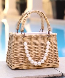 Julia Boutique | パール付きスクエアかごバッグ/23085(かごバッグ)