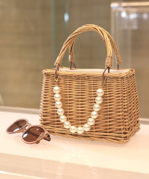 Julia Boutique（ジュリアブティック）の「パール付きスクエアかごバッグ/23085（かごバッグ・レディース・ベージュ・ONE）」の7枚目の写真