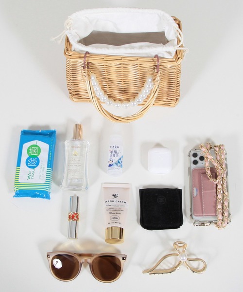 Julia Boutique（ジュリアブティック）の「パール付きスクエアかごバッグ/23085（かごバッグ・レディース・ベージュ・ONE）」の5枚目の写真