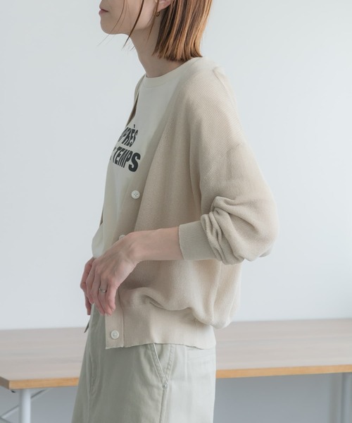 FORK&SPOON（フォークアンドスプーン）の「『吸水速乾』『抗菌』『防臭』FORK&SPOON　ペーパーニットカーディガン（カーディガン/ボレロ・レディース・ブラック/ライトベージュ・1）」の21枚目の写真