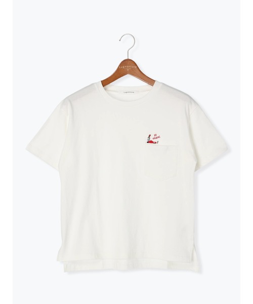 tシャツ 刺繍ポケットTシャツ レディース ポケットロゴ刺繍Tシャツ[pm486] | レディースファッション通販