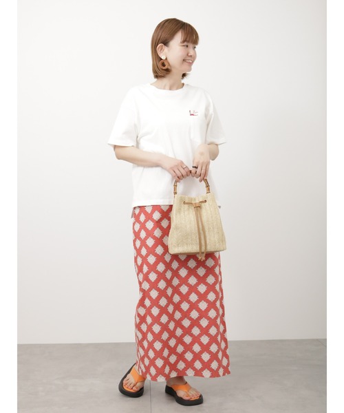 Lugnoncure（ルノンキュール）の「ポケット女の子刺繍Tシャツ（Tシャツ/カットソー・レディース・オフホワイト/ミント/チャコールグレー・F）」の22枚目の写真