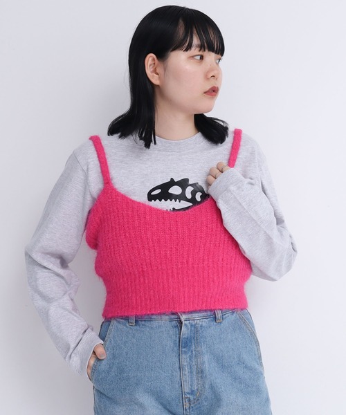 I am I in fact...(アイアムアイインファクト)の「HAIRY ニットブラキャミ(キャミソール・レディース・パープル/ピンク/イエロー/ブラック・FREE)」の15枚目の写真