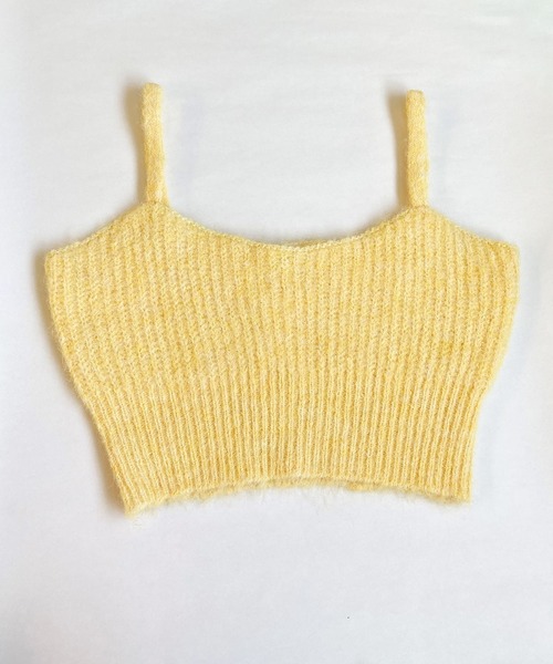 I am I in fact...(アイアムアイインファクト)の「HAIRY ニットブラキャミ(キャミソール・レディース・パープル/ピンク/イエロー/ブラック・FREE)」の7枚目の写真