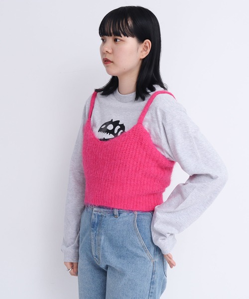 I am I in fact...(アイアムアイインファクト)の「HAIRY ニットブラキャミ(キャミソール・レディース・パープル/ピンク/イエロー/ブラック・FREE)」の13枚目の写真