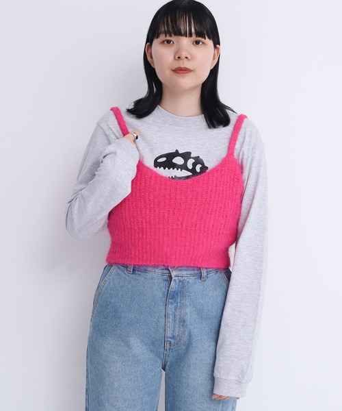 I am I in fact...(アイアムアイインファクト)の「HAIRY ニットブラキャミ(キャミソール・レディース・パープル/ピンク/イエロー/ブラック・FREE)」の12枚目の写真