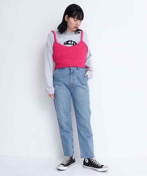 I am I in fact...(アイアムアイインファクト)の「HAIRY ニットブラキャミ(キャミソール・レディース・パープル/ピンク/イエロー/ブラック・FREE)」の22枚目の写真