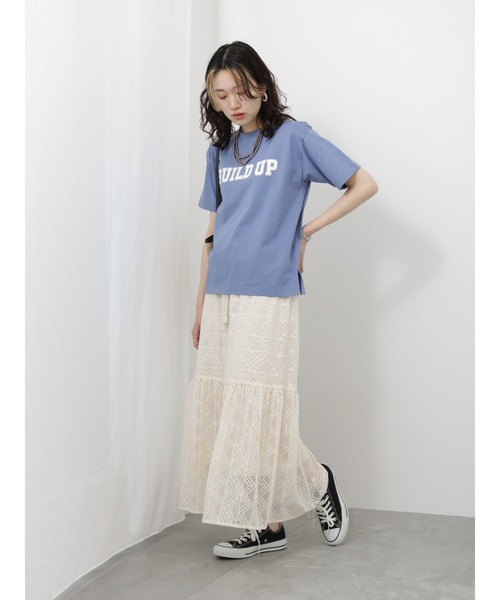 Samansa Mos2 blue（サマンサモスモスブルー）の「レースティアードスカート（スカート・レディース・ブラック/モカ/キナリ・F）」の4枚目の写真