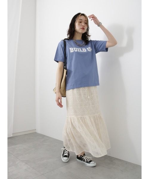 Samansa Mos2 blue（サマンサモスモスブルー）の「レースティアードスカート（スカート・レディース・ブラック/モカ/キナリ・F）」の10枚目の写真