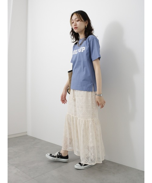 Samansa Mos2 blue（サマンサモスモスブルー）の「レースティアードスカート（スカート・レディース・ブラック/モカ/キナリ・F）」の11枚目の写真