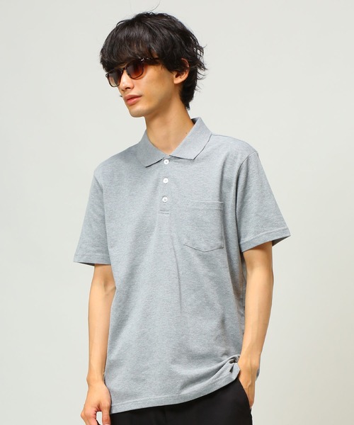 S＆SONS（エスアンドサンズ）の「DRY 無地 半袖 ポロシャツ（ポロシャツ・メンズ・ダークグレー/ネイビー/パープル/ピンク/グリーン/ホワイト/ブラック/ブルー/クリーム/グレー・L/LL/M）」の5枚目の写真
