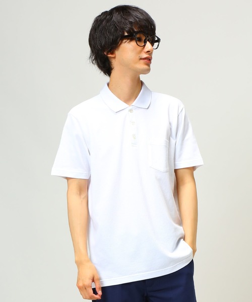 S＆SONS（エスアンドサンズ）の「DRY 無地 半袖 ポロシャツ（ポロシャツ・メンズ・ダークグレー/ネイビー/パープル/ピンク/グリーン/ホワイト/ブラック/ブルー/クリーム/グレー・L/LL/M）」の3枚目の写真