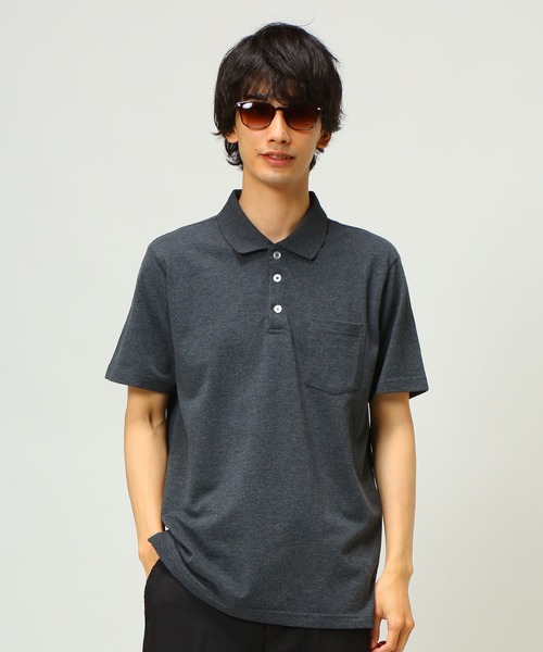 S＆SONS（エスアンドサンズ）の「DRY 無地 半袖 ポロシャツ（ポロシャツ・メンズ・ダークグレー/ネイビー/パープル/ピンク/グリーン/ホワイト/ブラック/ブルー/クリーム/グレー・L/LL/M）」の6枚目の写真