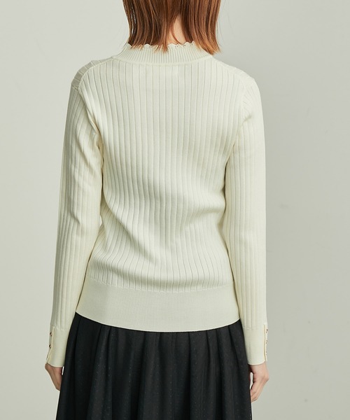 ROPE' PICNIC（ロペピクニック）の「BIOGRACE(R)スカラップネックリブニットプルオーバー（ニット/セーター・レディース・ターコイズブルー/ブラック/レッド/マスタード/キナリ・38）」の8枚目の写真